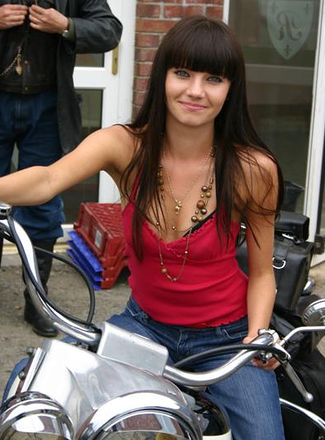A Biker Chick tries Tom's Harley - Flickr - Photo Sharing!