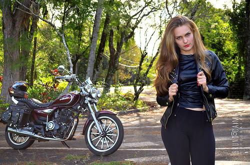 biker girl photo