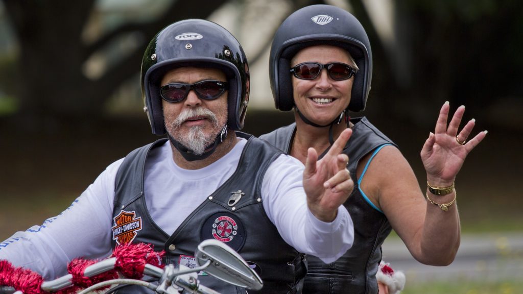 Biker couple